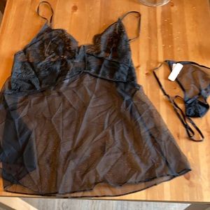 NWT Victoria’s Secret XL two piece : babydoll top and thong bottom